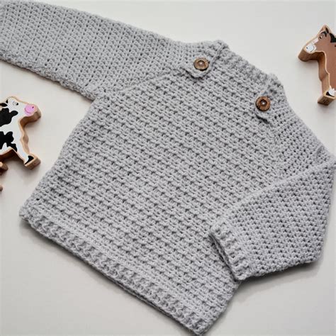 Lazy Day Baby Jumper Crochet pattern by Hannah Cross in 2020 | Crochet baby sweater pattern ...