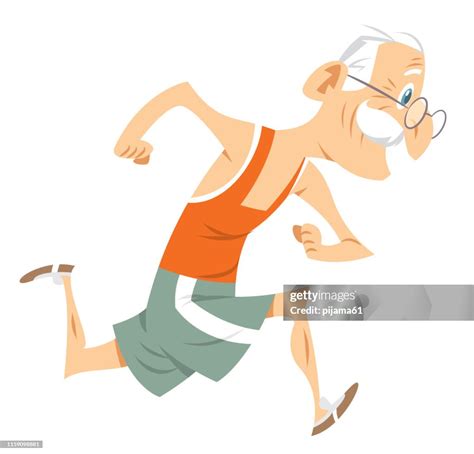 Old Man Running Cartoon