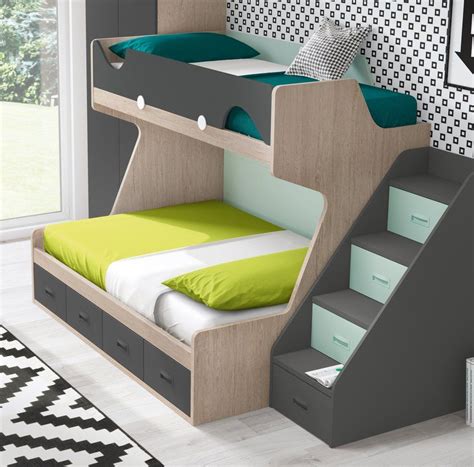 Literas Fijas : LITERA CON ESCALERA CONTENEDORA | Ideas de muebles de dormitorio, Diseño de cama ...