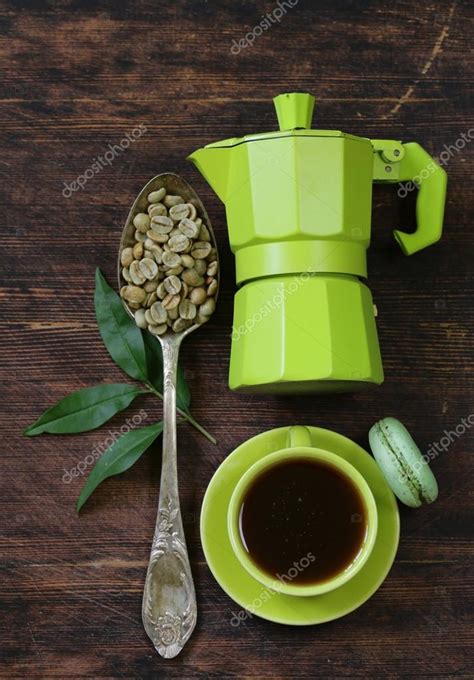 Natural organic green coffee beans, healthy food Stock Photo by ...