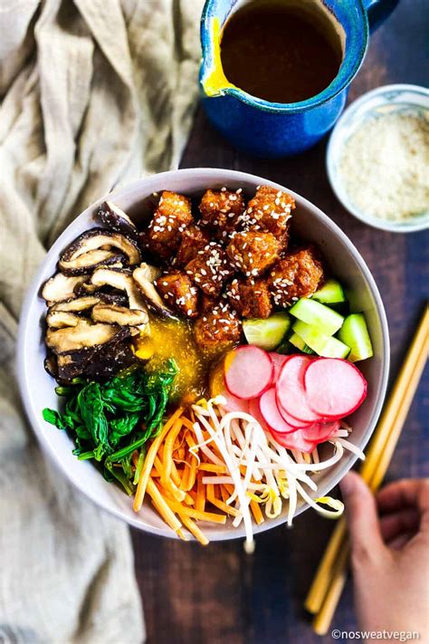 Vegan Bibimbap with Tofu (Korean Rice Bowl) – No Sweat Vegan