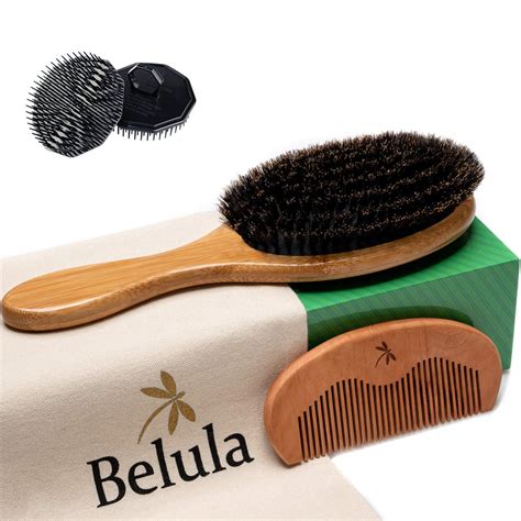 Belula Boar Bristle Hair Brush & Comb Set