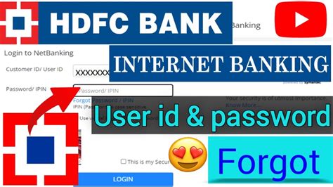 How to Forgot Hdfc bank netbanking used id & password | Hdfc bank internetbanking password reset ...