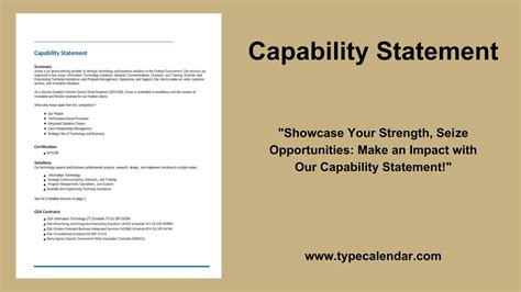 Free Printable Capability Statement Templates [PDF, Word]