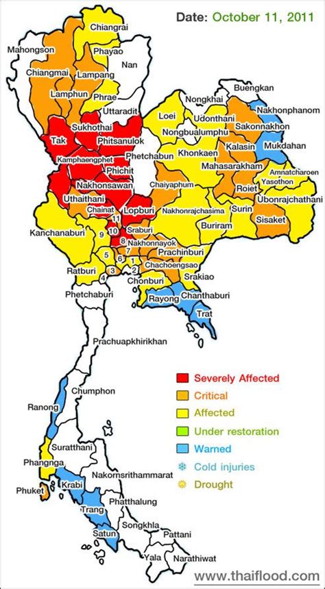 Thailand Flood Map 2011