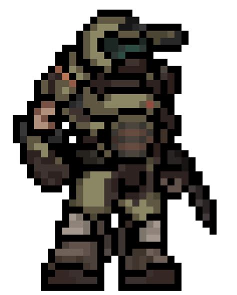 Doom Slayer Pixel Art Cool Pixel Art, Pixel Art Grid, Doom Cover, Pixel ...