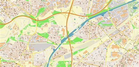 Duisburg Germany PDF Vector Map: City Plan High Detailed Street Map ...