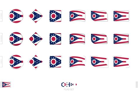 Ohio flag set, simple flags of Ohio with three different effects ...