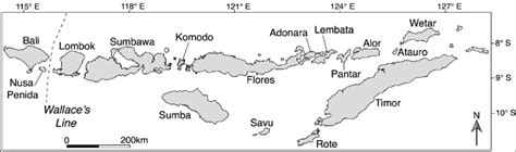 Map of the Lesser Sunda Islands and Bali. Bali becomes periodically... | Download Scientific Diagram