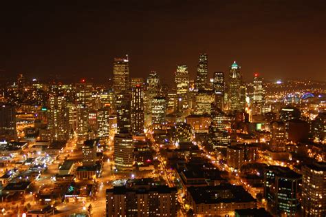 Seattle Night Skyline Free Photo Download | FreeImages