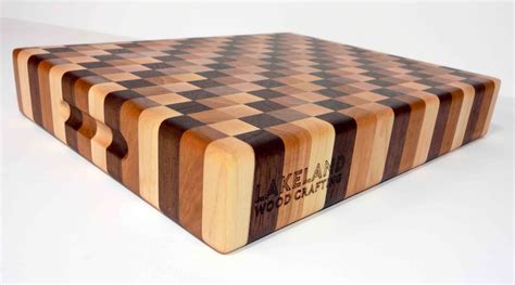 End Grain Cutting Board – Cherry, Maple, Walnut – Lakeland