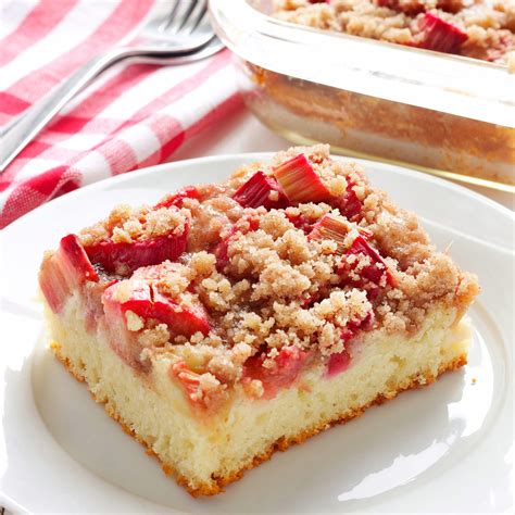 Rhubarb Streusel Cake - The Busy Baker