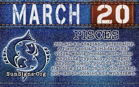 March 20 Zodiac Horoscope Birthday Personality - SunSigns.Org