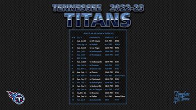 2022-2023 Tennessee Titans Wallpaper Schedule