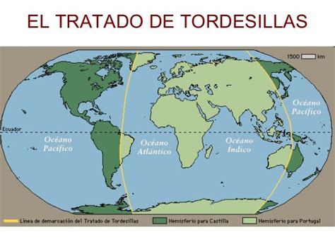 El Tratado de Tordesillas fue firmado por Castilla y Portugal en 1494, y en él se traza un ...