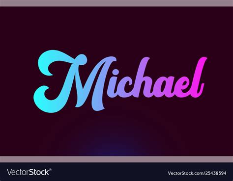 Michael pink word text logo icon design Royalty Free Vector