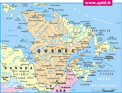 Carte du Québec - Géographie