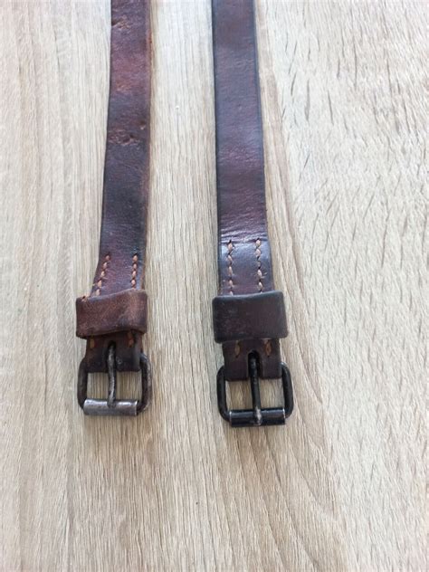 Swiss Army Leather 2 Belts packaging & fastening 57cm 22.4" WW2 WW1 ...