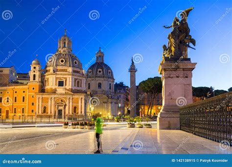 Architecture of Piazza Venezia in Rome at Night, Italy Editorial Image ...