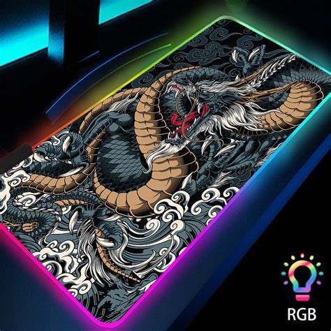 RGB-Dragon-Mouse-Pad-LED-Backlit-Mat-Deskmat-Playmat-Laptop-Japan-Anime-Gaming-Keyboard-Rubber ...