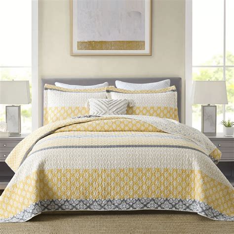 SahSahCasa King Size Quilt Set - 100% Cotton Farmhouse Floral King ...