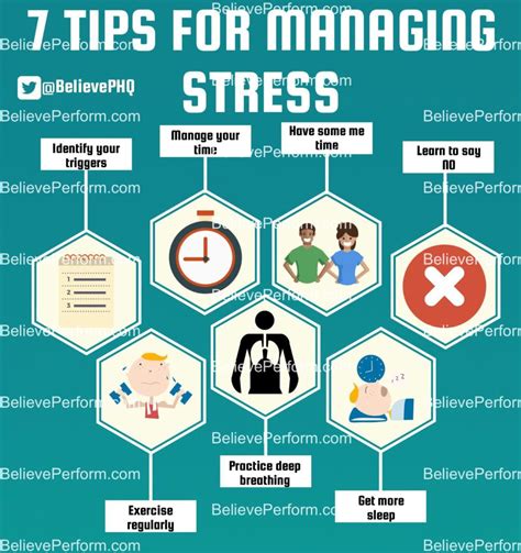 7 tips for managing stress - Infographics - Believe Perform