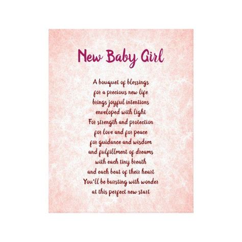 Pink pretty New Baby Girl Poem Canvas Print | Zazzle | Baby girl poems ...