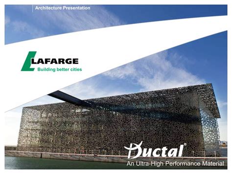 Ductal architecture presentation | UHPC | Precast concrete | PPT