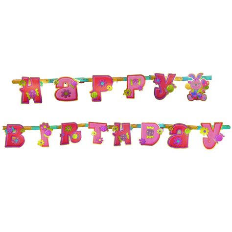 Happy Birthday Glitter Banner-Pink