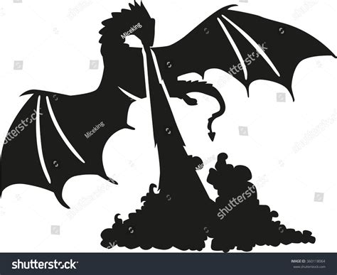 Dragon Breathing Fire Stock Vector 360118064 : Shutterstock