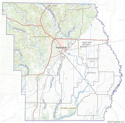 Map of Butler County, Missouri - Địa Ốc Thông Thái