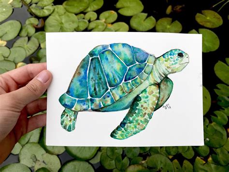 Sweet watercolor sea turtle i painted #Music #IndieArtist #Chicago ...