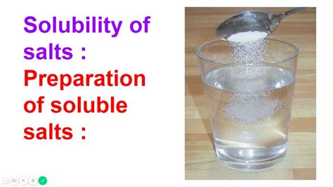Solubility of salts and preparation of soluble salts : - YouTube