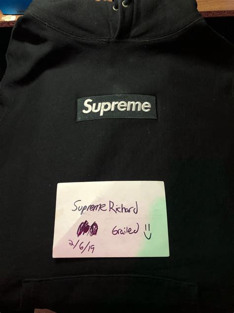 Supreme Supreme Box Logo Hoodie Black on Black size large FW13