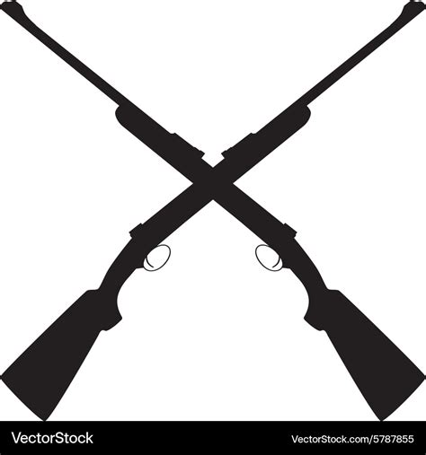 Crossed rifle Royalty Free Vector Image - VectorStock