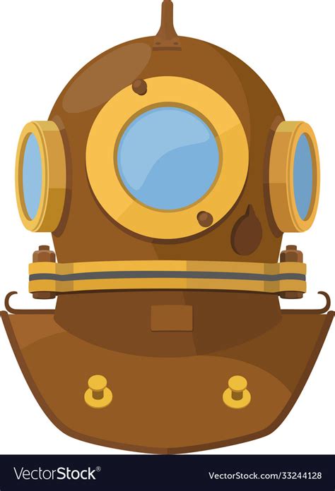 Cartoon diving helmet Royalty Free Vector Image