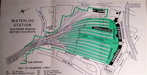 Waterloo Station 1950s map | Waterloo station, Station, Railway station