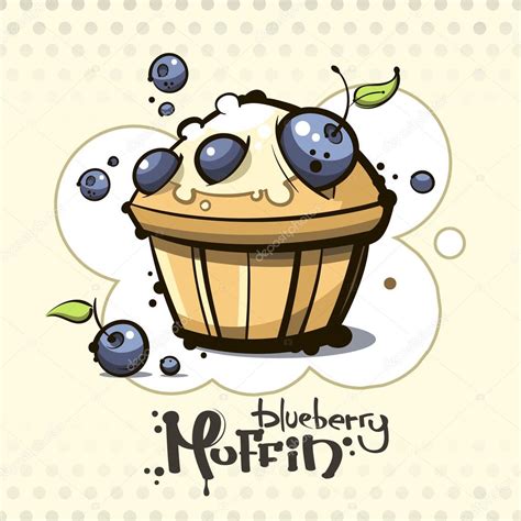 Cartoon blueberry muffin Stock Vector Image by ©gregmaus #73103333