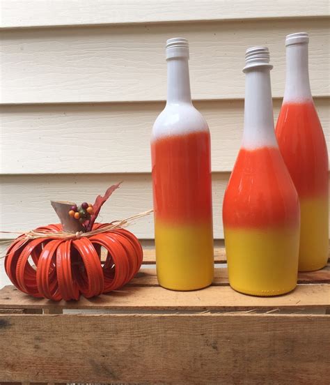 Candy Corn Wine Bottles Fall Decor Halloween Decorations - Etsy