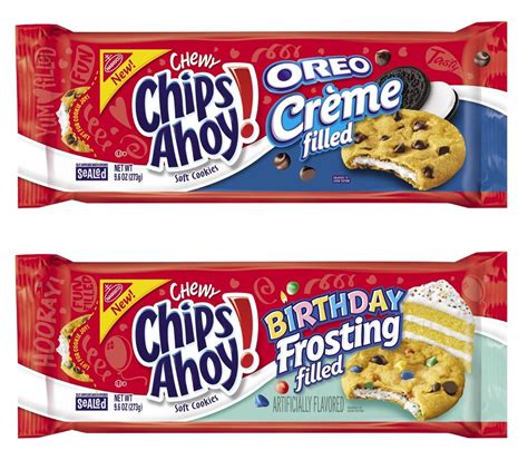 Oreo Creme Filled and Birthday Frosting Filled Chips Ahoy! Cookies from Nabisco. Because ...