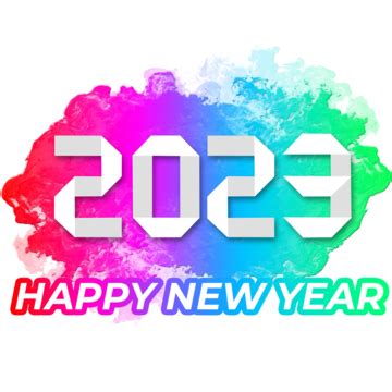 Happy New Year 2023 Clipart Vector, Colorful 2023 Happy New Year ...