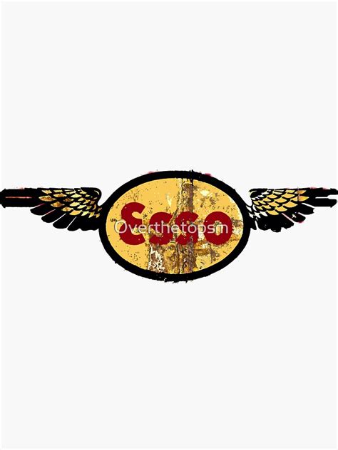 "ESSO EXXON VINTAGE AVIATION GRAPHIC SIGN" Sticker for Sale by Overthetopsm | Redbubble