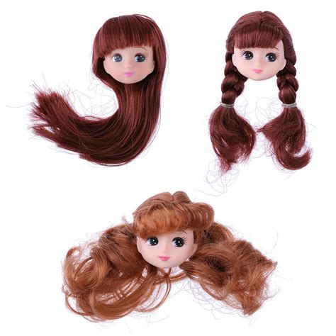 Buy 3D Plastic PVC Doll Head with Brown Curly Hair DIY Cake Bake Mold Tool Toy at affordable ...