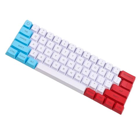 Buy YMDK 61 ANSI Red Blue White Mixed Custom 60 Keycaps OEM Profile ...