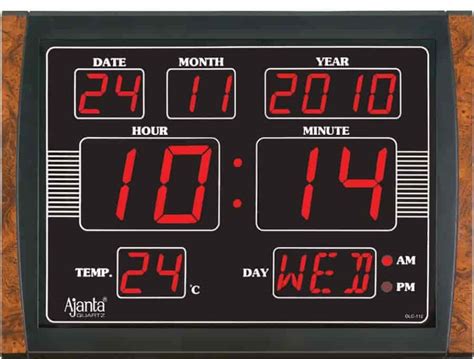 Digital Led Wall Clock With Temperature Indicator - Wall Design Ideas