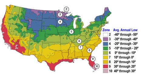 Science: USDA Hardiness Zone Map - Ornamental Plant Care Information from PlantsGalore.Com