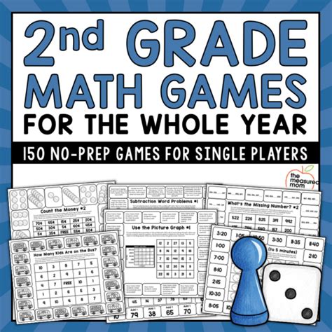 Second Grade No-Prep Math Games for the Year - The Measured Mom