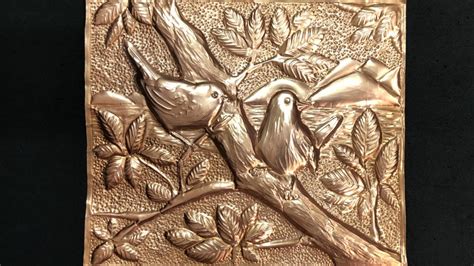 Metal art Work / Bird scenery Relief / Metal Embossing /Thank you 100 ...