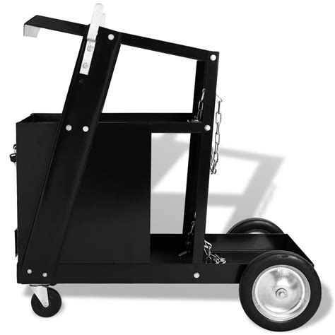 Welding Cart with 4 Drawers Black