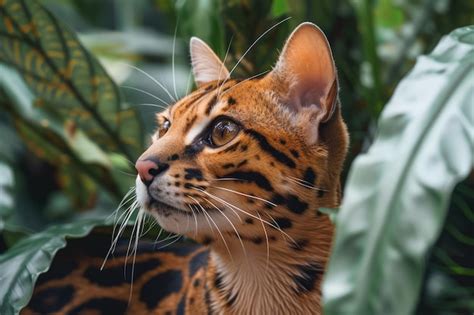 Majestic Bengal Cat with Vivid Rosetted Coat Looking Intently in Lush ...